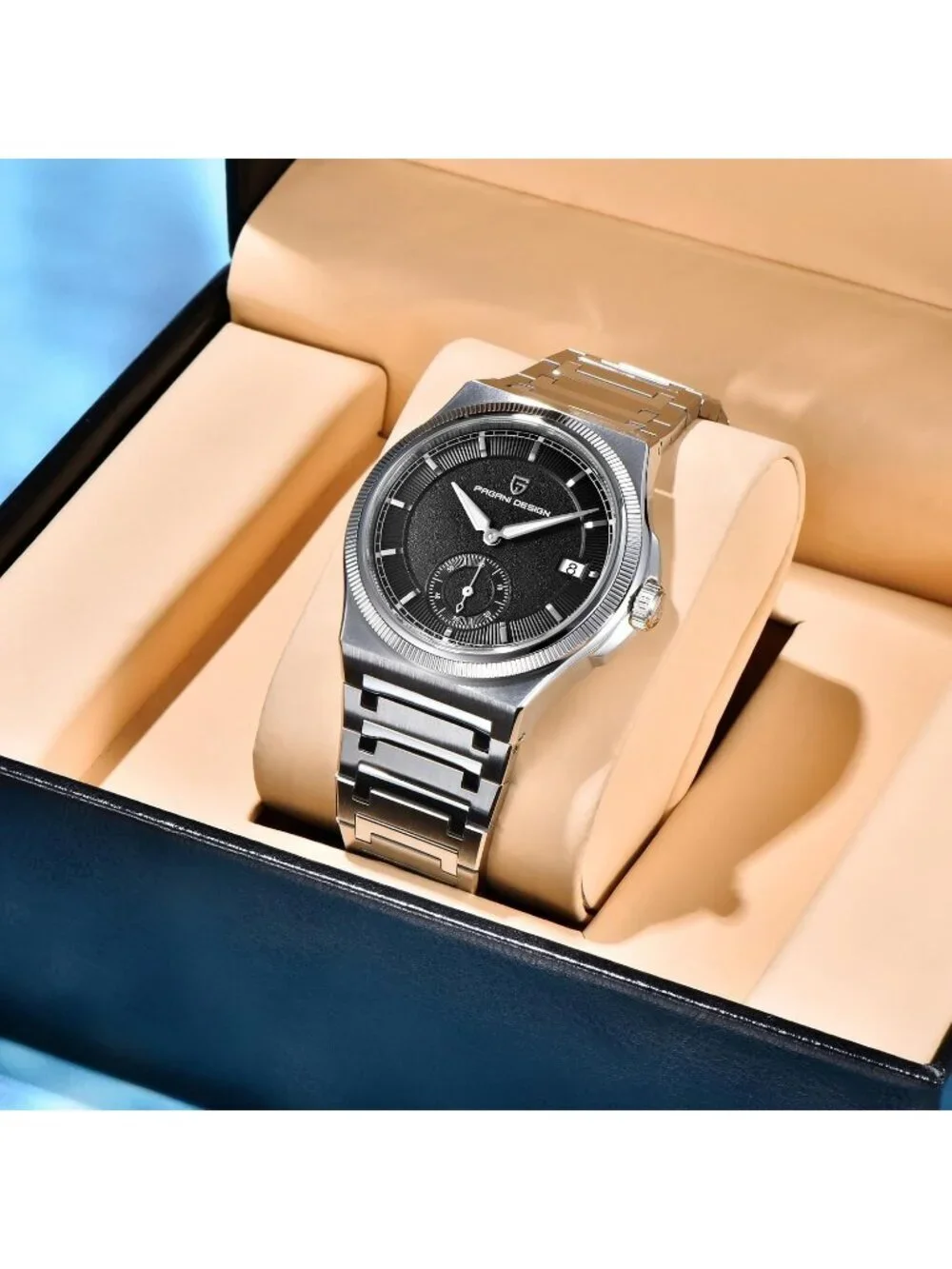 Men's Black PD-YS029 New Automatic Stainless Steel Mechanical Date Wrist Watch